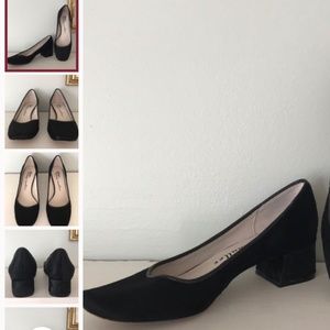 Bettye Muller black calf hair pumps 7